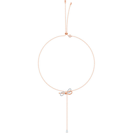 Swarovski Lifelong Bow Y Necklace, White, Mixed Plating 5447082