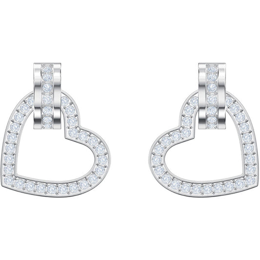 Swarovski Lovely Pierced Earrings, White, Rhodium Plating 5466756
