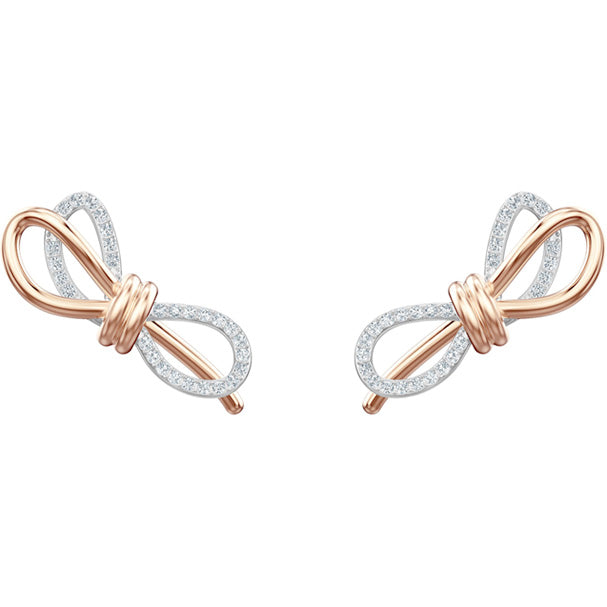 Swarovski Lifelong Bow Pierced Earrings, White, Mixed Plating 5447089