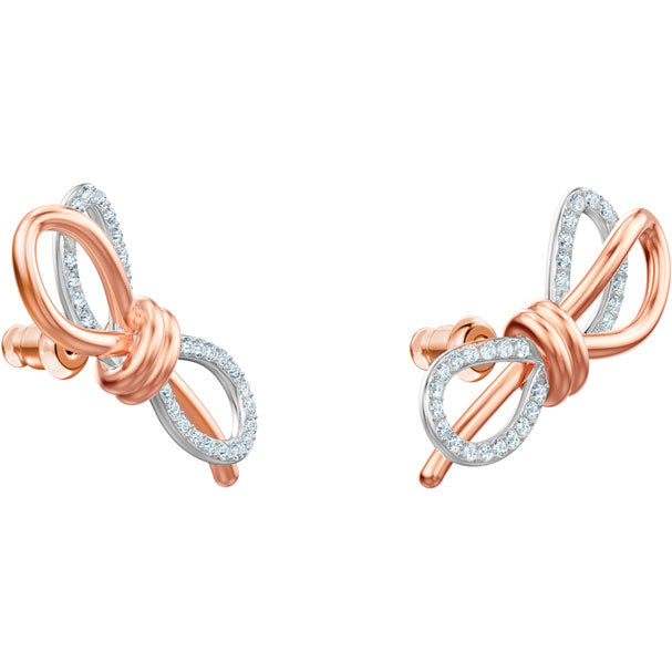 Swarovski Lifelong Bow Pierced Earrings, White, Mixed Plating 5447089