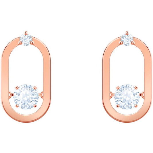 Swarovski North Pierced Earrings, White, Rose Gold Plating 5468118