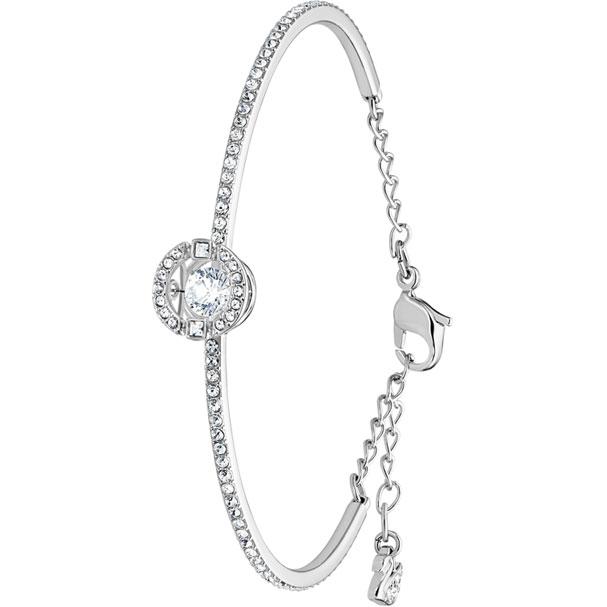 Swarovski Sparkling Dance Bangle, White, Rhodium Plated 5497478