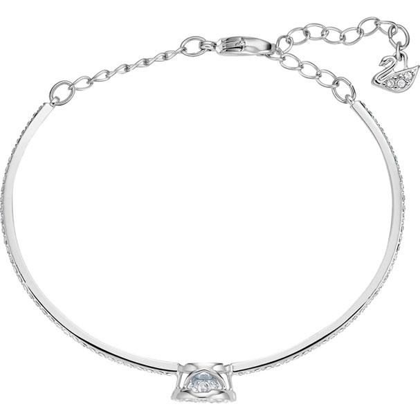 Swarovski Sparkling Dance Bangle, White, Rhodium Plated 5497478