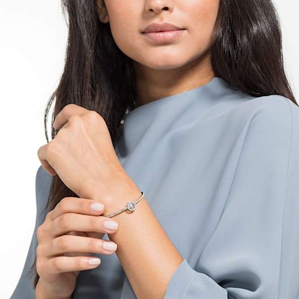 Swarovski Sparkling Dance Bangle, White, Rhodium Plated 5497478