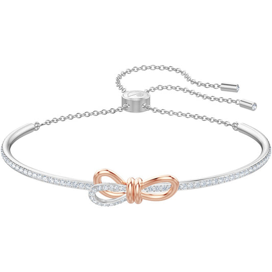 Swarovski Lifelong Bow Bangle, White, Mixed Plating 5447079