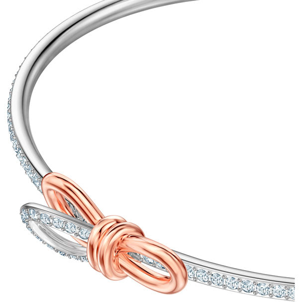 Swarovski Lifelong Bow Bangle, White, Mixed Plating 5447079
