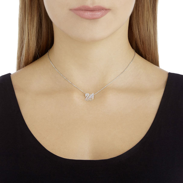 Swarovski Iconic Swan Pendant, Small, Multi-colored, Rhodium Plating 5215038