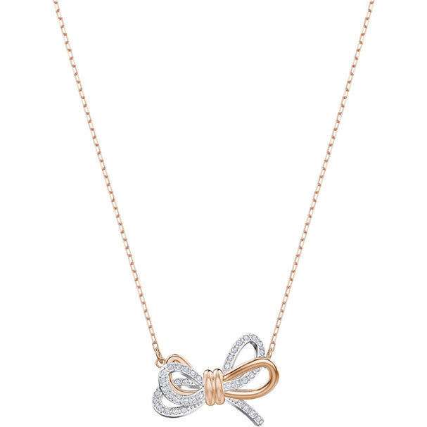Swarovski Lifelong Bow Pendant, White, Mixed Plating 5440636
