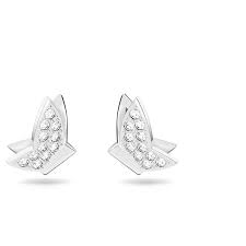 Lilia stud earrings Butterfly, White, Rhodium plated 5636424 5636427