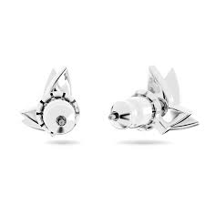 Lilia stud earrings Butterfly, White, Rhodium plated 5636424 5636427