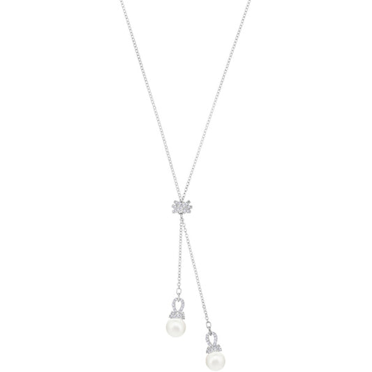 Swarovski Originally Y Necklace, White, Rhodium Plating 5467313