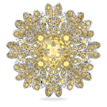 Swarovski Eternal Flower pendant and brooch Flower, Yellow, Mixed metal finish 5642857