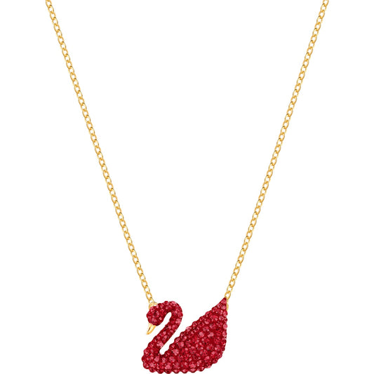 Swarovski Iconic Swan Pendant, Red, Gold-tone Plated 5465400
