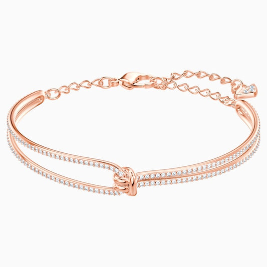 Swarovski Lifelong Bangle, White, Rose gold plating 5390818