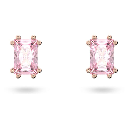 Swarovski Stilla stud earrings Cushion cut, Pink, Rose gold-tone plated 5639136