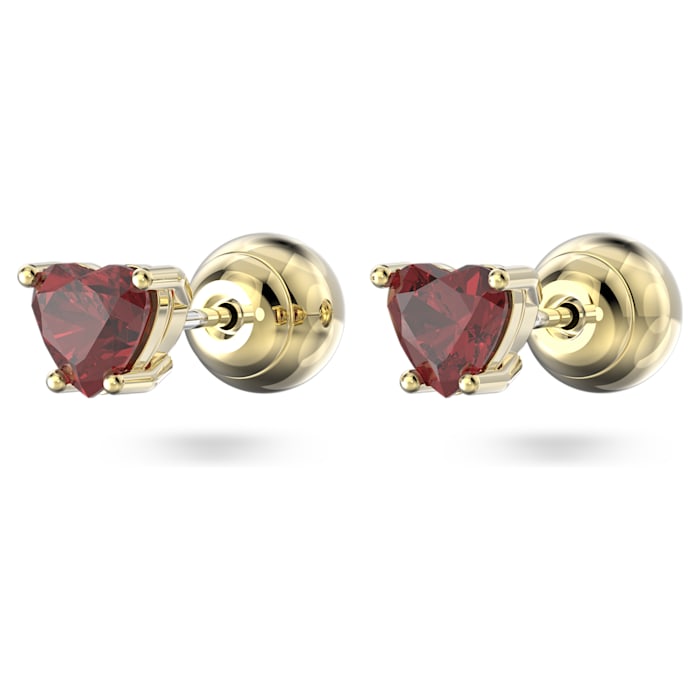 Swarovski Stilla stud earrings Heart, Red, Gold-tone plated 5639133