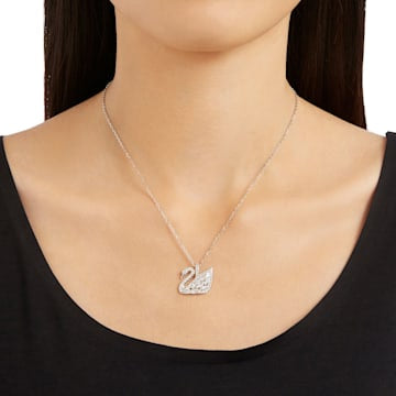 Swarovski Swan Lake pendant Swan, White, Rhodium plated 5561477