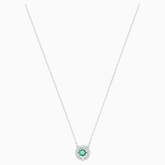 Swarovski Sparkling Dance Necklace, Green, Rhodium plated 5496308